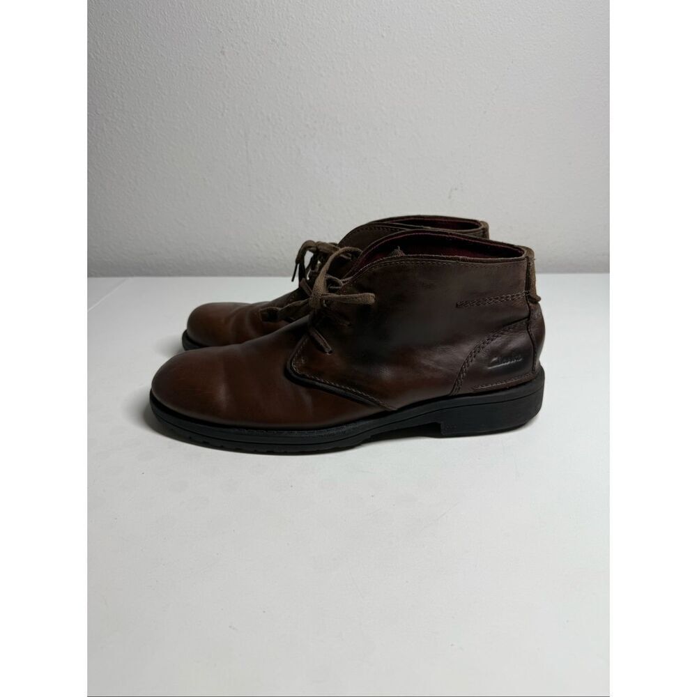 Clarks Ankle Boots Men Size 13 Brown Leather Lace Up See Description